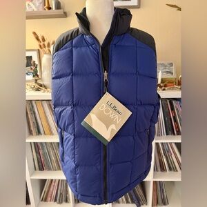 NWT Vintage LL Bean Women’s Quilted Size Large Goose Down Zip Puffer Vest